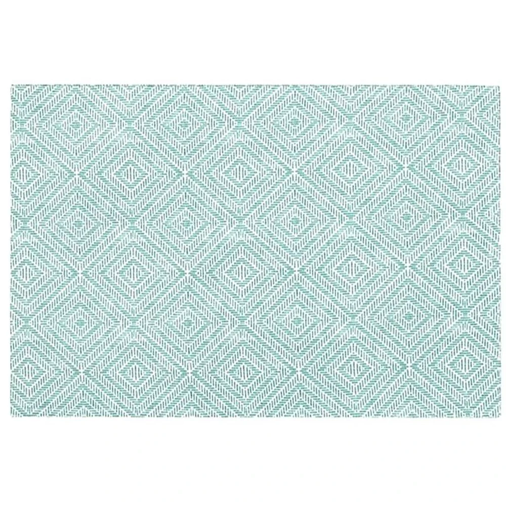 Liberty Indoor Outdoor Placemats Set of 4 Diamond Trellis Turquoise Beach Summer
